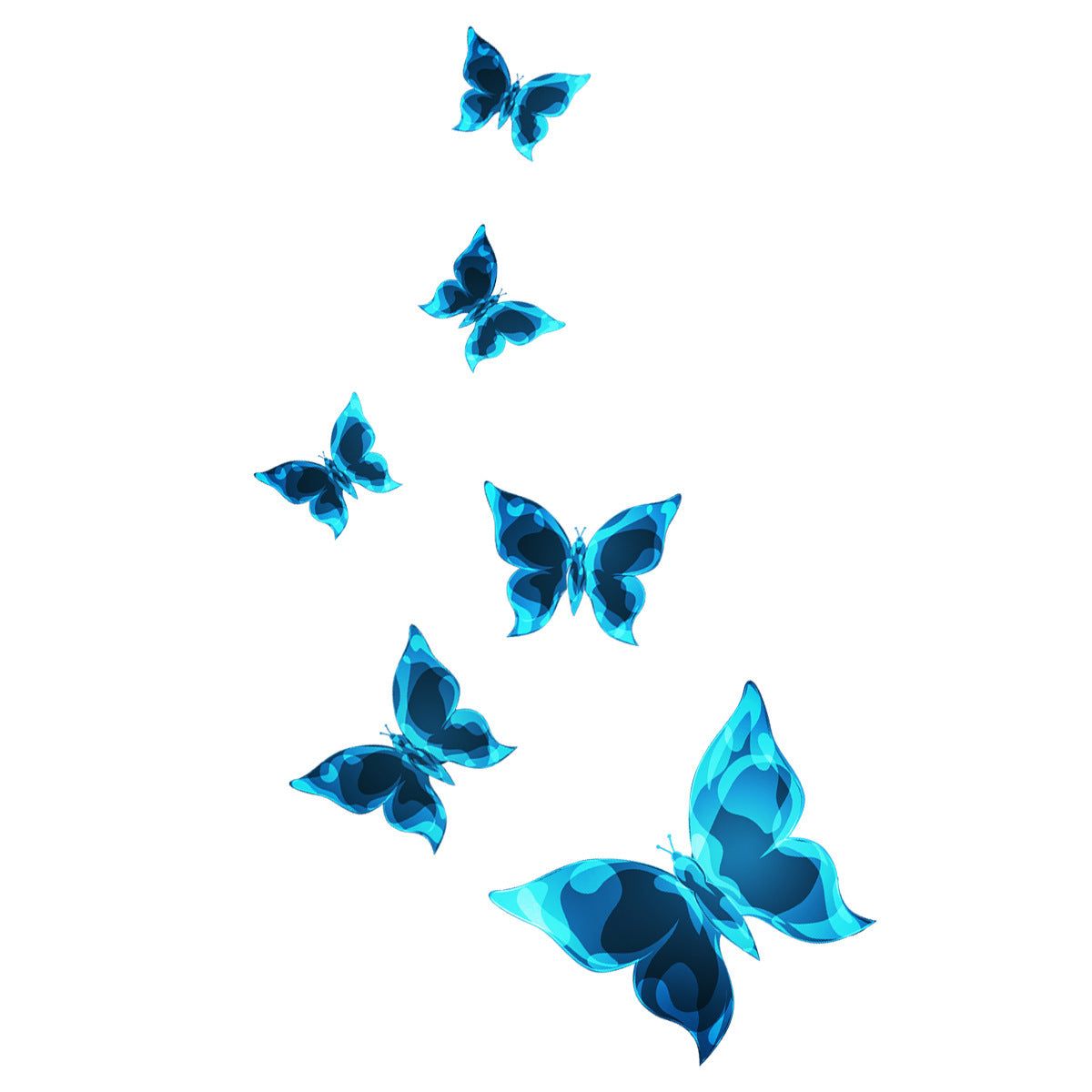 Blue luminous small butterfly wall stickers for bedroom and living room decor