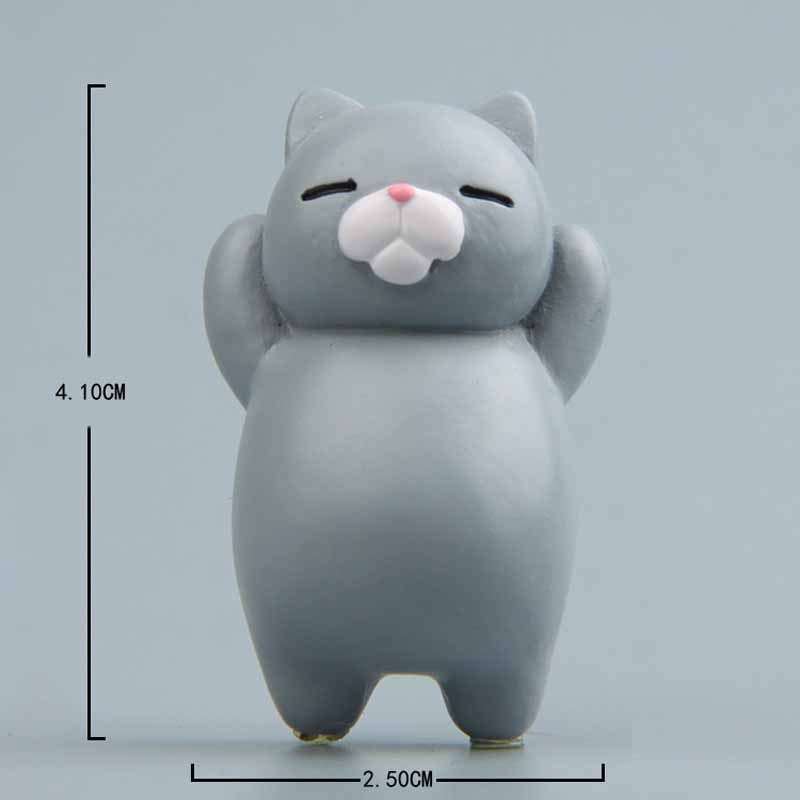 Gray cat cartoon tile magnet sticker for home decoration 4.1x2.5cm resin material