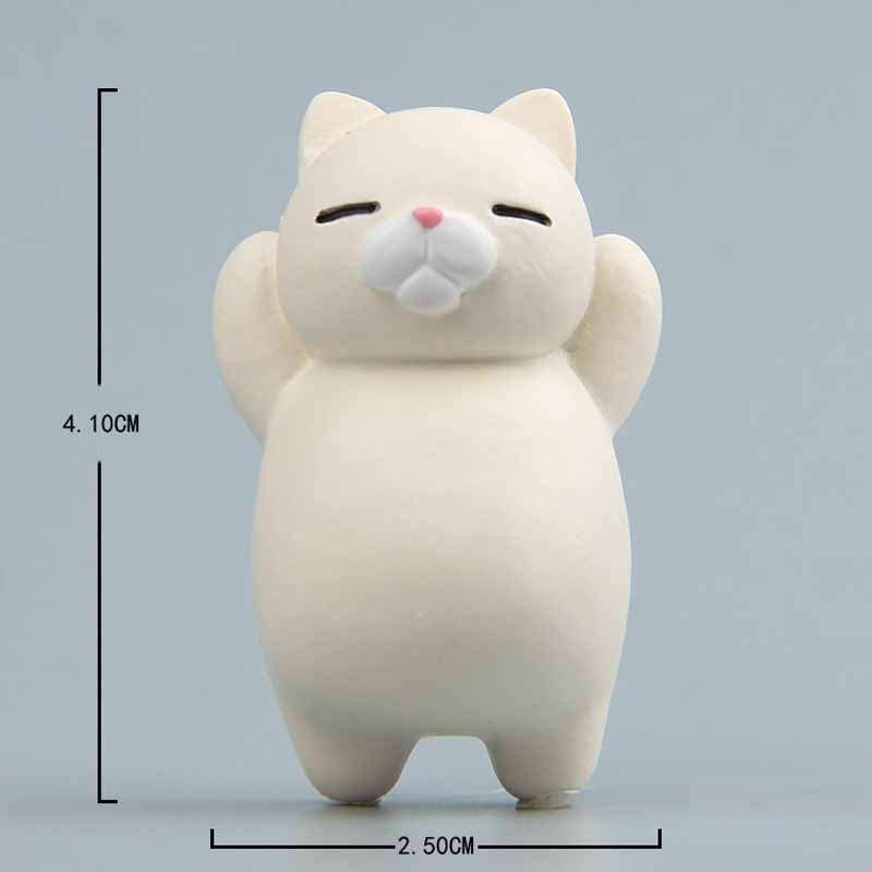 Cute white cat cartoon tile magnet sticker for home decoration 4.1x2.5cm resin material with magnet back