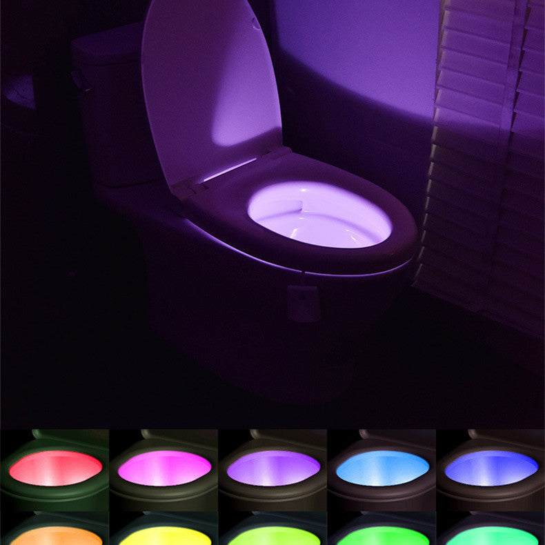 Rechargeable toilet night lamp with multi-color LED light for home decor and nighttime use