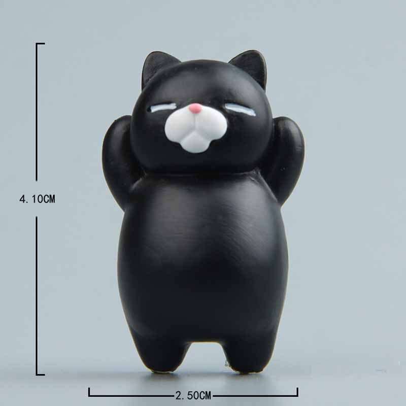 Black cat cartoon tile magnet sticker for refrigerator or home decoration