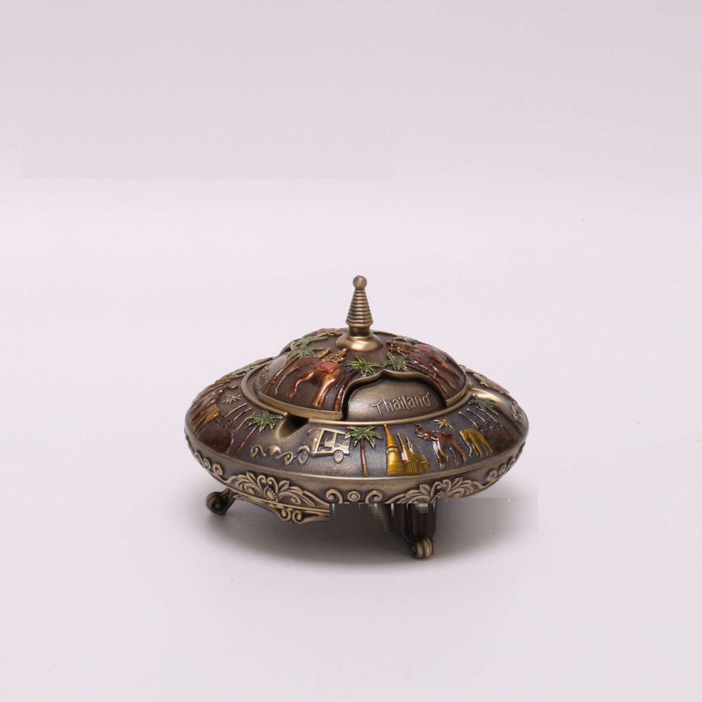 Office Living Room Art Deco Retro Flip Top Round Ashtray