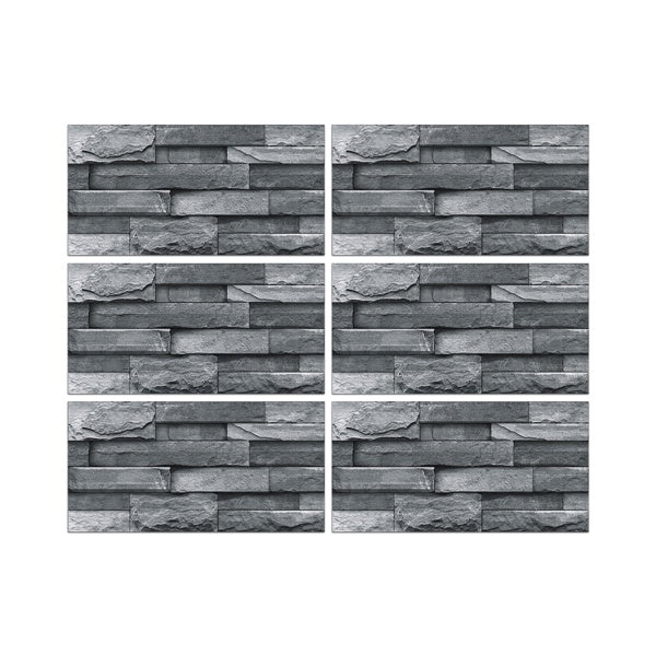 Light grey imitation stone tile wallpaper, waterproof, peel and stick, easy bathroom wall decor