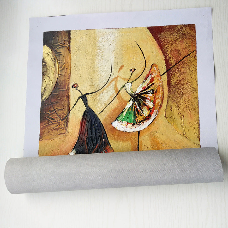 Abstract Oil Painting, Ballet Girl Art Deco Painting, Canvas Core