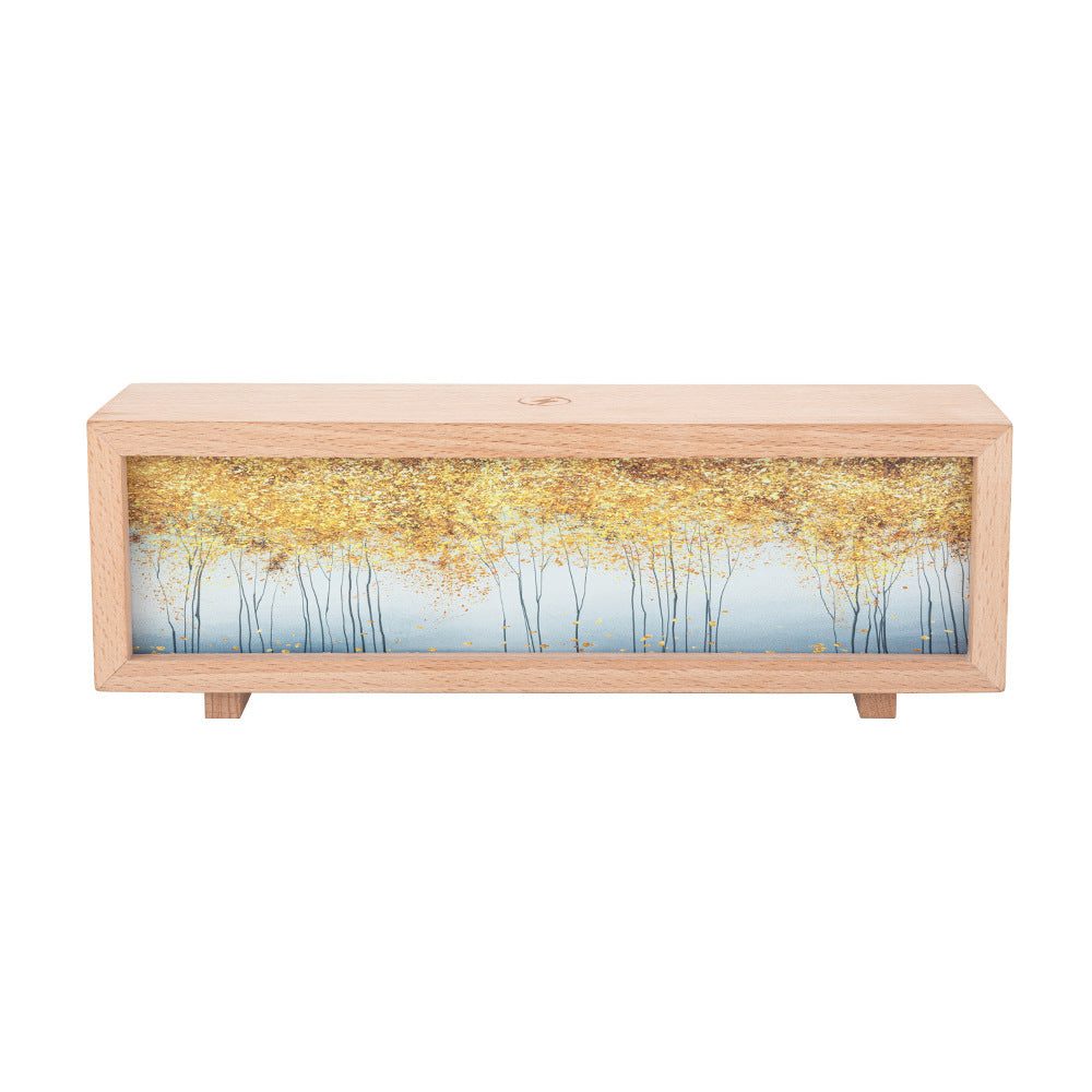 Creative Lighting Painting small night lamp with wooden frame and tree design panel for home decor