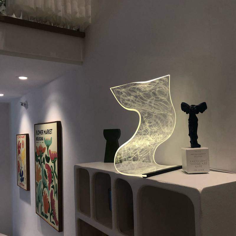 warm high appearance level bedside lamp modern small night light with abstract design