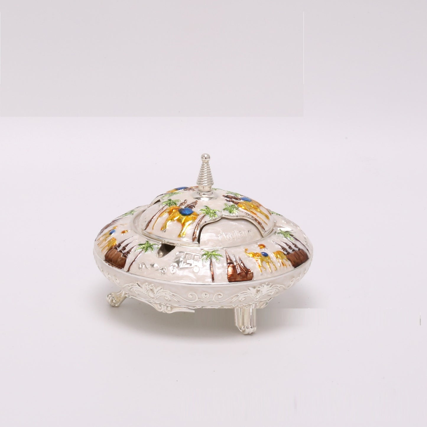 Office Living Room Art Deco Retro Flip Top Round Ashtray