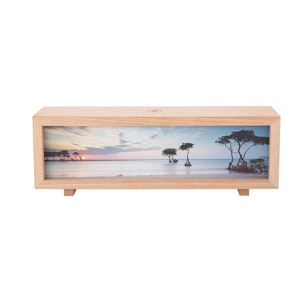 Creative Lighting Painting small wireless night lamp with solid wood frame and seaside artwork home decor