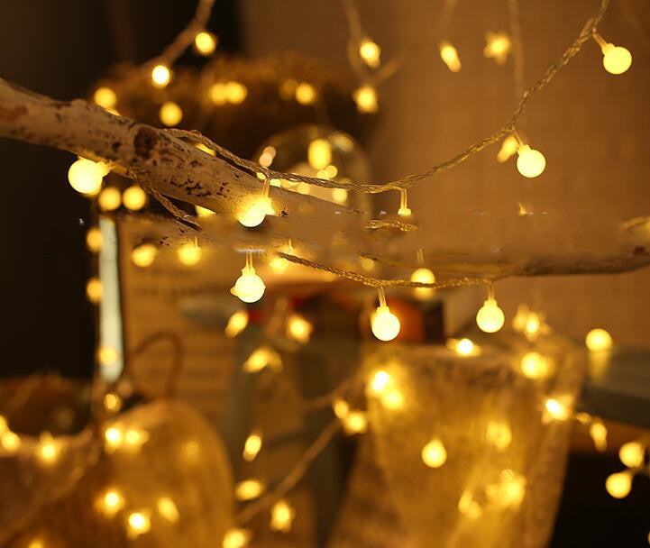 LED USB remote control warm white small ball string lights for Christmas home decor