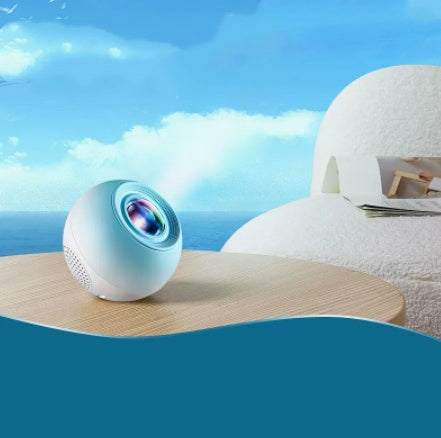 Small night light projector with rotating water ripple flame effect for bedroom ambiance