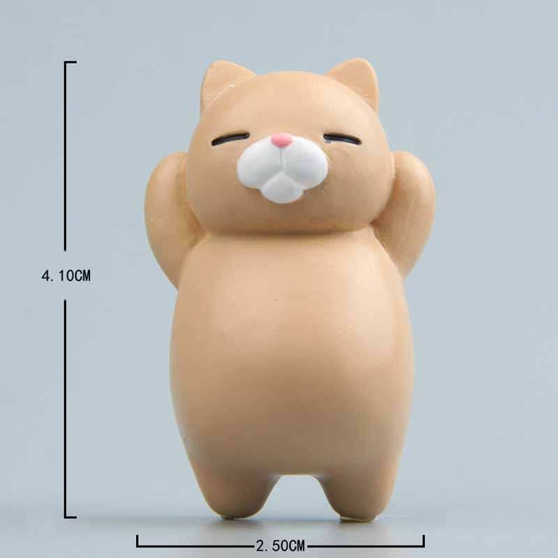 Cute beige cat cartoon tile magnet for fridge or home decoration 4.1cm tall and 2.5cm wide resin material