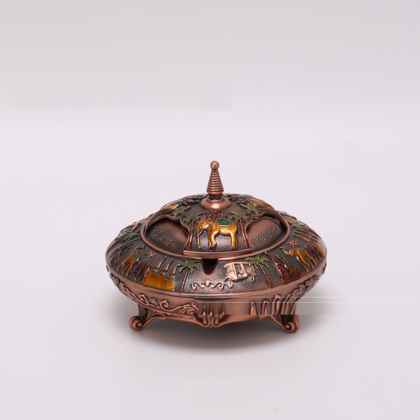 Office Living Room Art Deco Retro Flip Top Round Ashtray