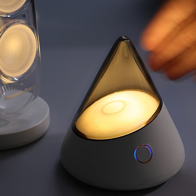 Colorful small night lamp with geometric design and warm light for creative home decor