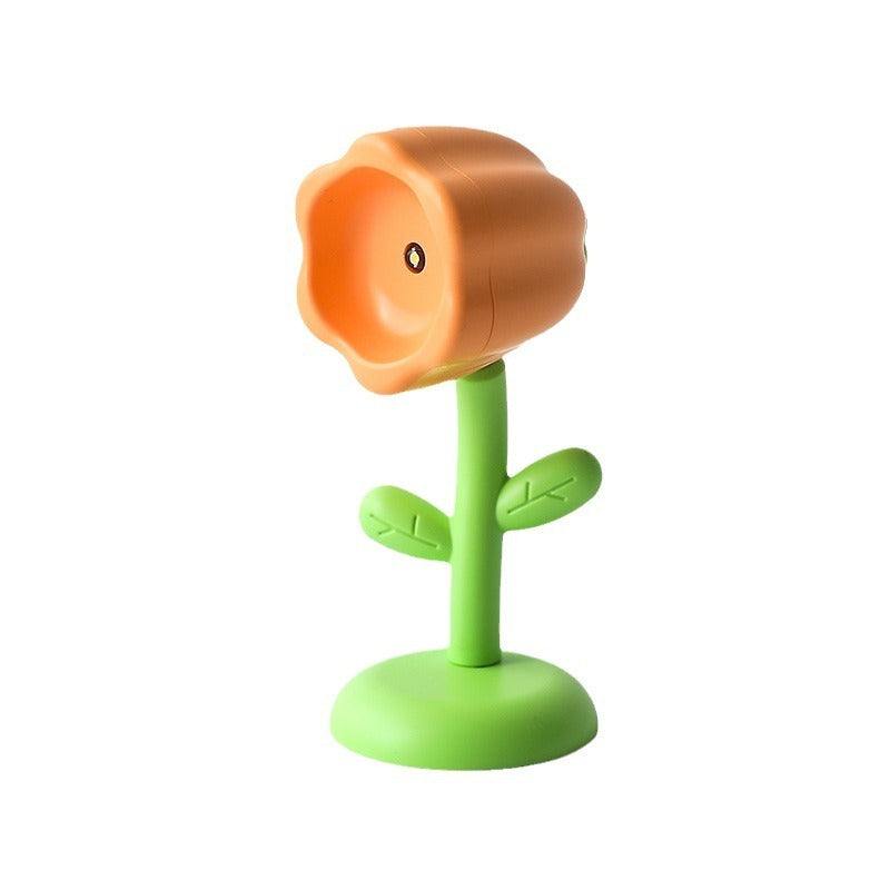 Mini magnetic small night lamp in flower pot shape with warm light and green stem base