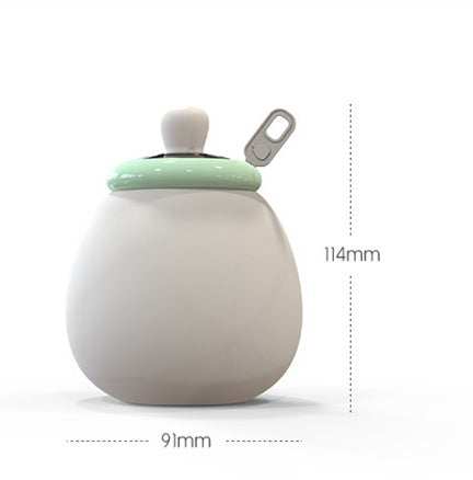 Creative remote control LED bedside small night lamp in white and green, battery powered, 91x114mm for home decor