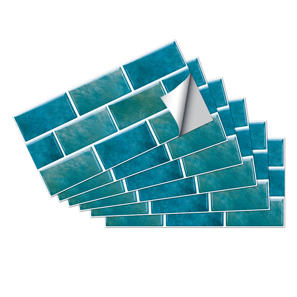 Blue green marble tile wall stickers peel and stick waterproof wallpaper sheets