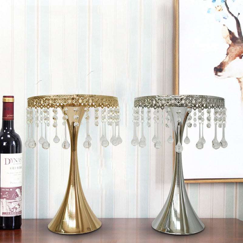 Small waist crystal bead curtain home decor in French gold and silver colors with hanging crystal beads