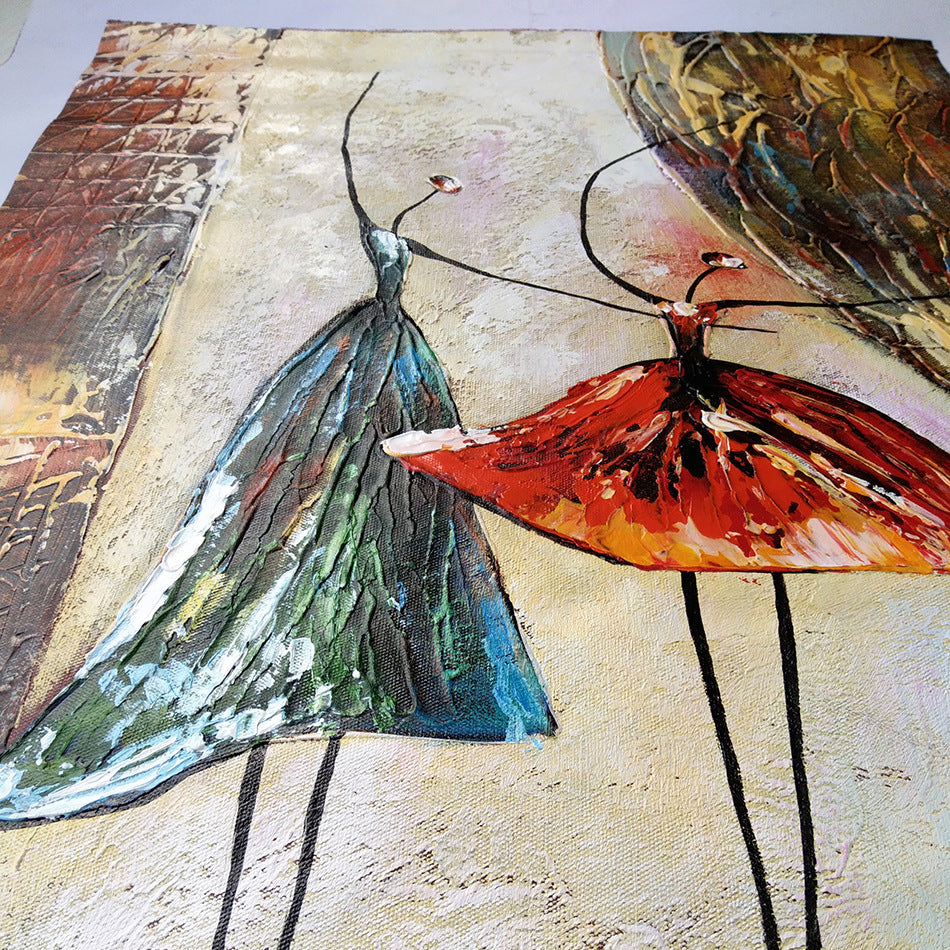 Abstract Oil Painting, Ballet Girl Art Deco Painting, Canvas Core