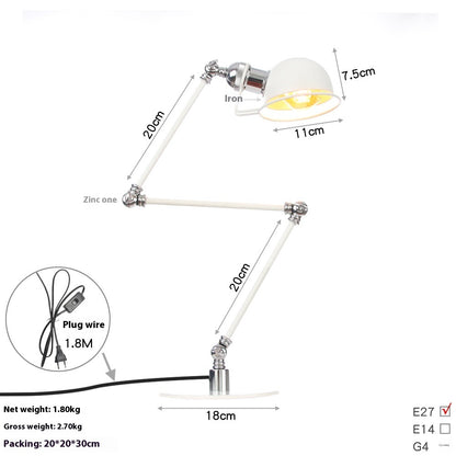 American Style Retro Iron Art Adjustable Decorative Table Lamp