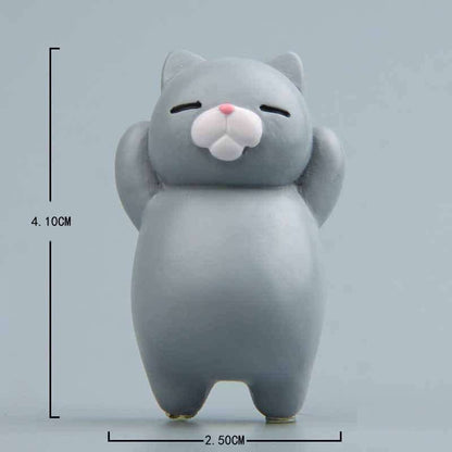 Gray cat cartoon tile magnet sticker for home decoration 4.1x2.5cm resin material