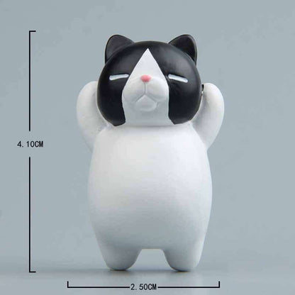 Cute black and white cat cartoon tile refrigerator magnet 4.1cm tall resin decoration