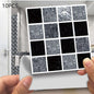 Self adhesive mosaic kitchen bathroom tiles with black and gray square patterns