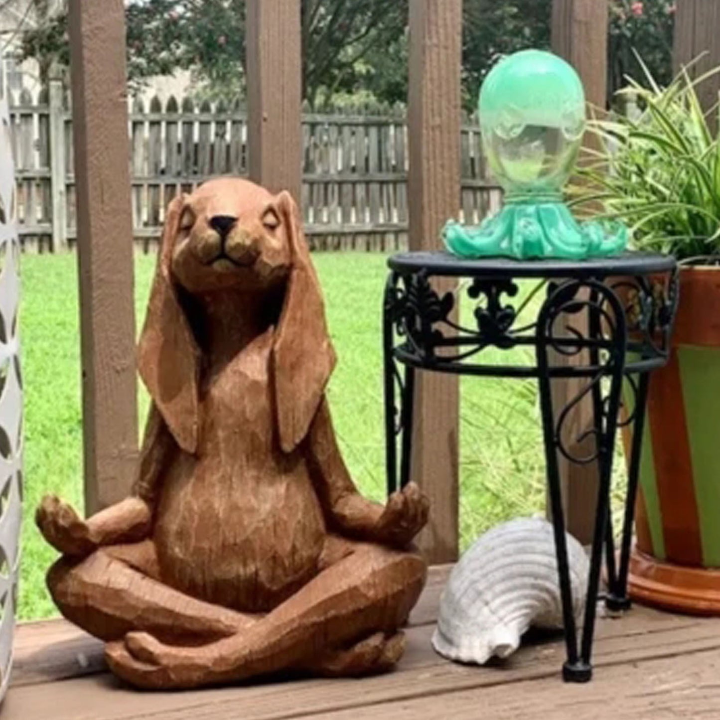 Yoga Space Gift Art Deco Animal Buddha Statue Resin Rabbit Buddha