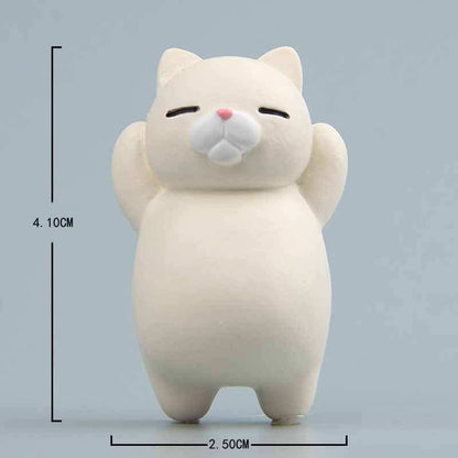 Cute white cat cartoon tile magnet sticker for home decoration 4.1x2.5cm resin material with magnet back