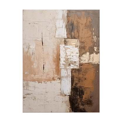 Large abstract handmade brown textured oil painting on canvas for modern home decor