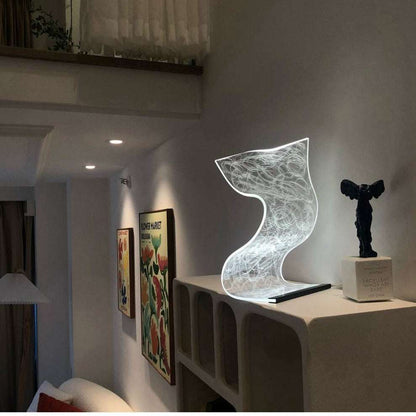 Warm high appearance level bedside lamp with modern artistic design on home shelf