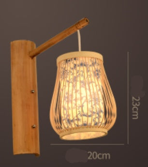 Bamboo Weaving New Chinese Style Bamboo Art Wall Lamp Modern