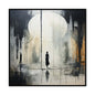Handmade black and white abstract oil painting on canvas, modern square wall art for home and office decor