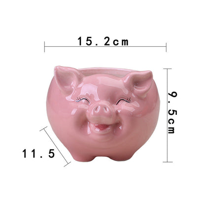 Simple Nordic Cartoon Animal Succulent Flower Pot Ceramic Decorative Ornaments