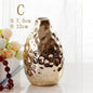 Nordic ceramic small flower vase with hammered metallic finish, 12cm height and 7.5cm diameter