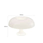 White mushroom-shaped acrylic table lamp with LED light, 33cm diameter and 22cm height, with stepless dimming and USB power options