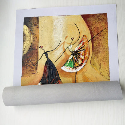 Abstract Oil Painting, Ballet Girl Art Deco Painting, Canvas Core