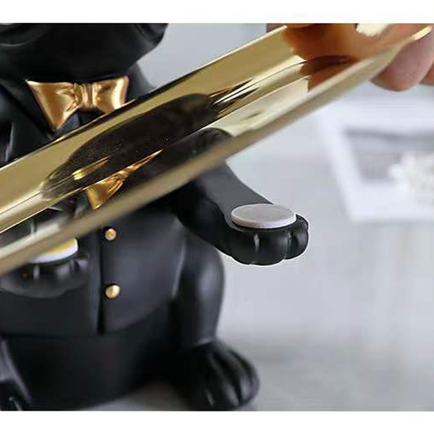 French Bulldog Statue Home Decoration, Cute Dog Statue With Tray, French Bulldog Accessory Gift, Black Or Brown Sculpture Home Decor Tray Black