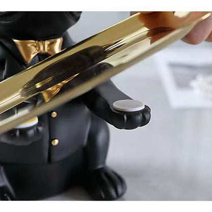 French Bulldog Statue Home Decoration, Cute Dog Statue With Tray, French Bulldog Accessory Gift, Black Or Brown Sculpture Home Decor Tray Black