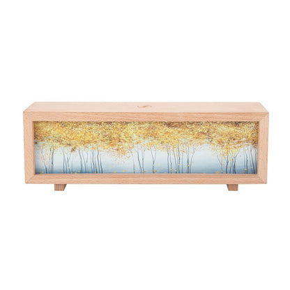Creative Lighting Painting small night lamp with wooden frame and tree design panel for home decor