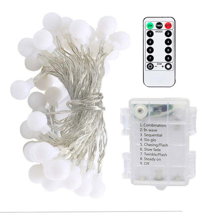 LED USB remote control battery-operated small ball string lights for Christmas home decor with multicolor and warm white options