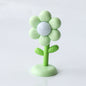 Mini magnetic small night lamp in flower shape with green petals and warm light for home decor