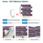 Purple peel and stick PVC brick wall tiles, waterproof self-adhesive for kitchen, bathroom, toilet decoration