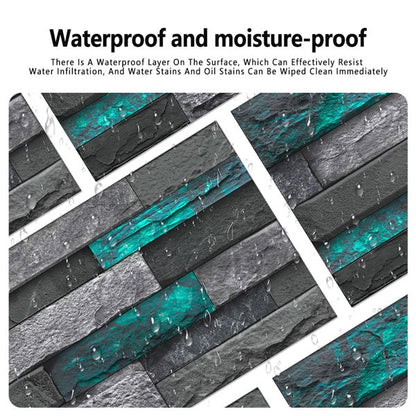 Modern green marble stone tile peel and stick waterproof wallpaper with moisture-proof PVC surface