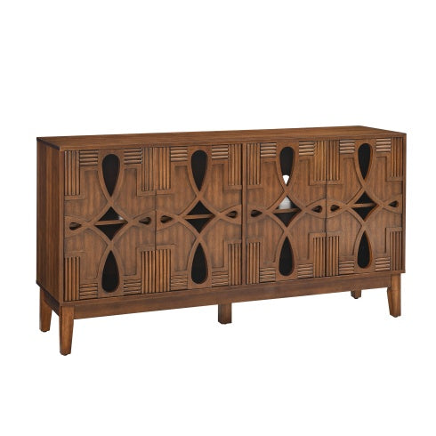 60.5 Mid Century Modern Sideboard Buffet Cabinet With Storage, TV Media Console Table, Storage Cabinet With 4 Doors   Adjustable Shelves For Kitchen Dining Living Room Bedroom Entryway, Walnut