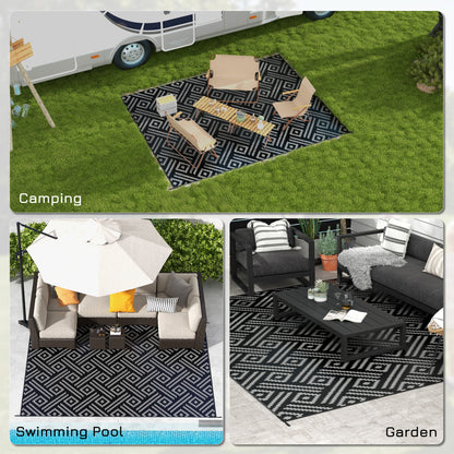 Reversible Outdoor Rug Carpet RV Camping Rugs with Carry Bag