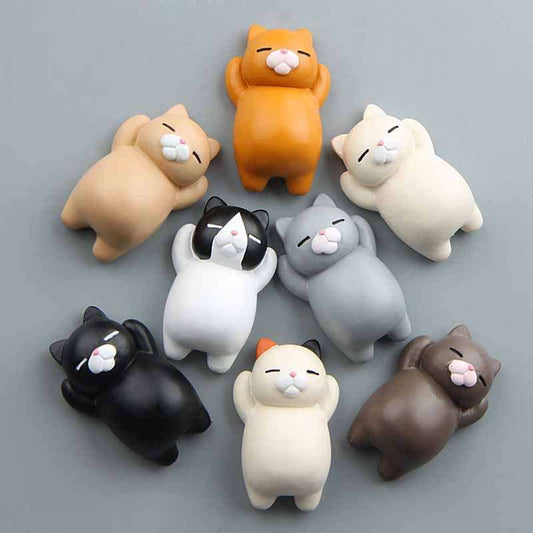 Set of colorful cat cartoon tiles magnet stickers for home decoration