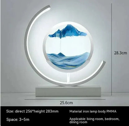 Chinese Style Hourglass Table Lamp with modern iron and PMMA body, 28.3cm height, 25.6cm width, suitable for living room, bedroom, and dining room.
