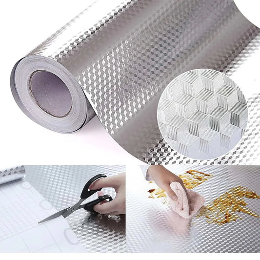 Aluminum foil Oil self-Adhesive Paper Silver Cabinet Liner Waterproof and Heat Resistant