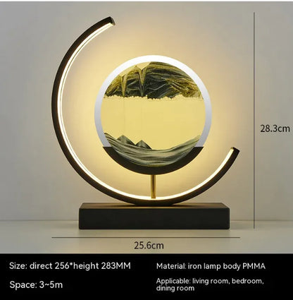 Chinese Style Hourglass Table Lamp with warm ambient light, iron body, and modern design for living room or bedroom decor