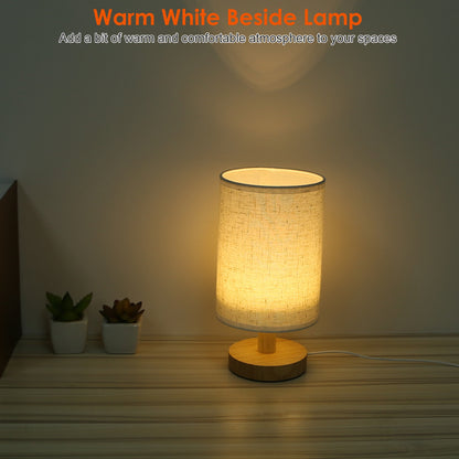 Warm White Bedside Lamp USB Plug Modern Bedroom Lamp